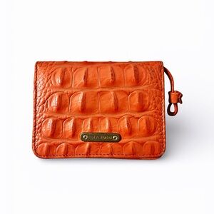 Brahmin Orange Croc-Embossed Leather Wallet